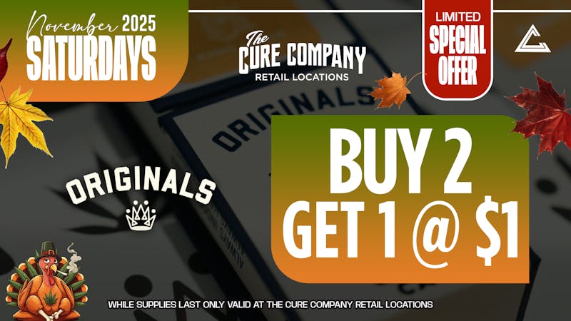 The Cure Company DTLA Originals Saturday Deal, Buy 2, Get 1 for $1!