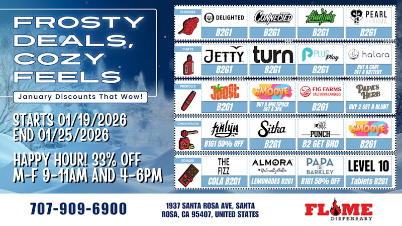 Flame Dispensary Weekly Bogos & Deals