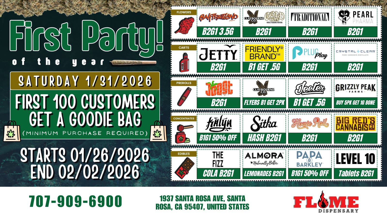 Flame Delivery Weekly Bogos & Deals