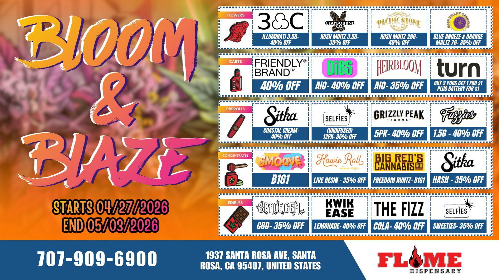 Flame Delivery Weekly Bogos & Deals