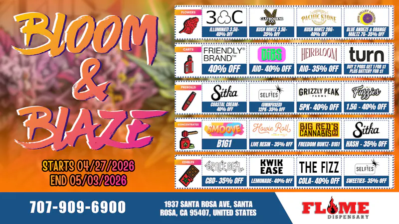Flame Dispensary Weekly Bogos & Deals