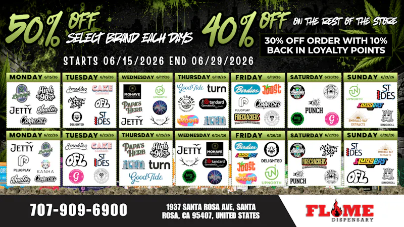 Flame Dispensary Weekly Bogos & Deals