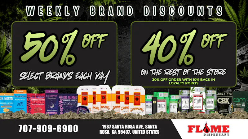 Flame Dispensary 30% OFF YOUR FAVORITE BRANDS