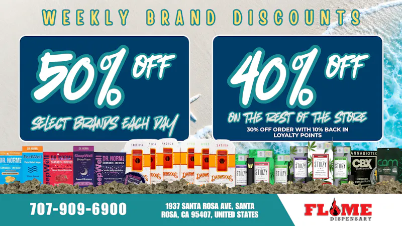 Flame Dispensary 30% OFF YOUR FAVORITE BRANDS