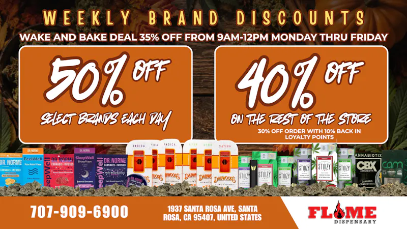 Flame Dispensary 30% OFF YOUR FAVORITE BRANDS
