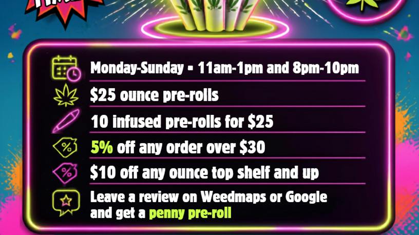 The House of Chronic Happy Hour deals EveryDay!!