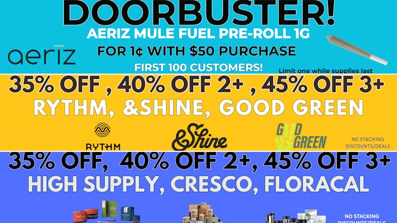 Seven Point Dispensary – Danville 40% OFF 2+ RYTHM, CRESCO, HIGH SUPPLY, &SHINE, GG