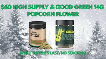 Seven Point Dispensary – Danville $60 HIGH SUPPLY & GOOD GREEN 14G POPCORN FLOWER