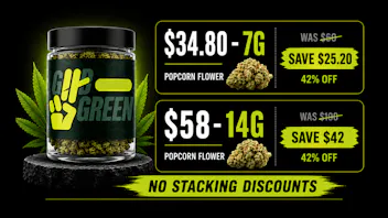 Seven Point Dispensary – Danville 42% OFF GOOD GREEN 7G & 14G POPCORN FLOWER