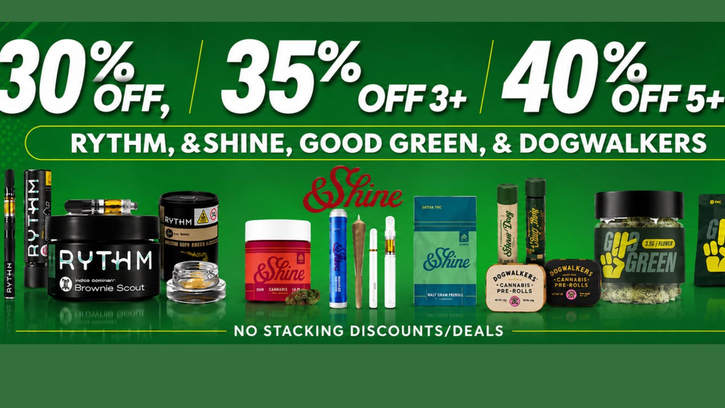 Seven Point Dispensary – Danville 30% OFF RYTHM, &SHINE, GOOD GREEN, DOGWALKERS