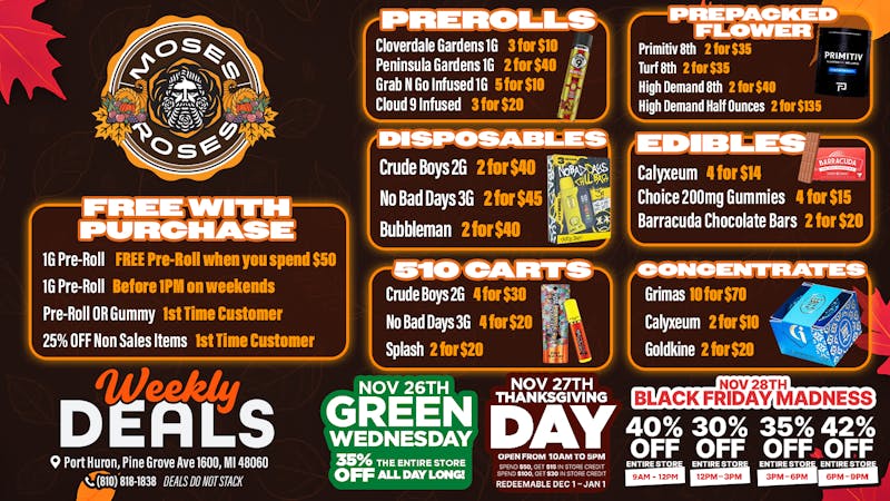Moses Roses Port Huron Moses Roses Port Huron Deals You Can’t Miss! 🔥🧡