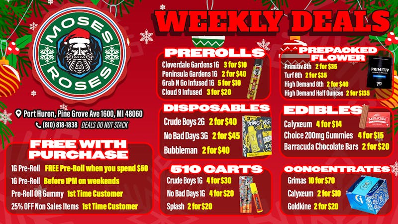 Moses Roses Port Huron Holiday Deals at Moses Roses Port Huron This Week