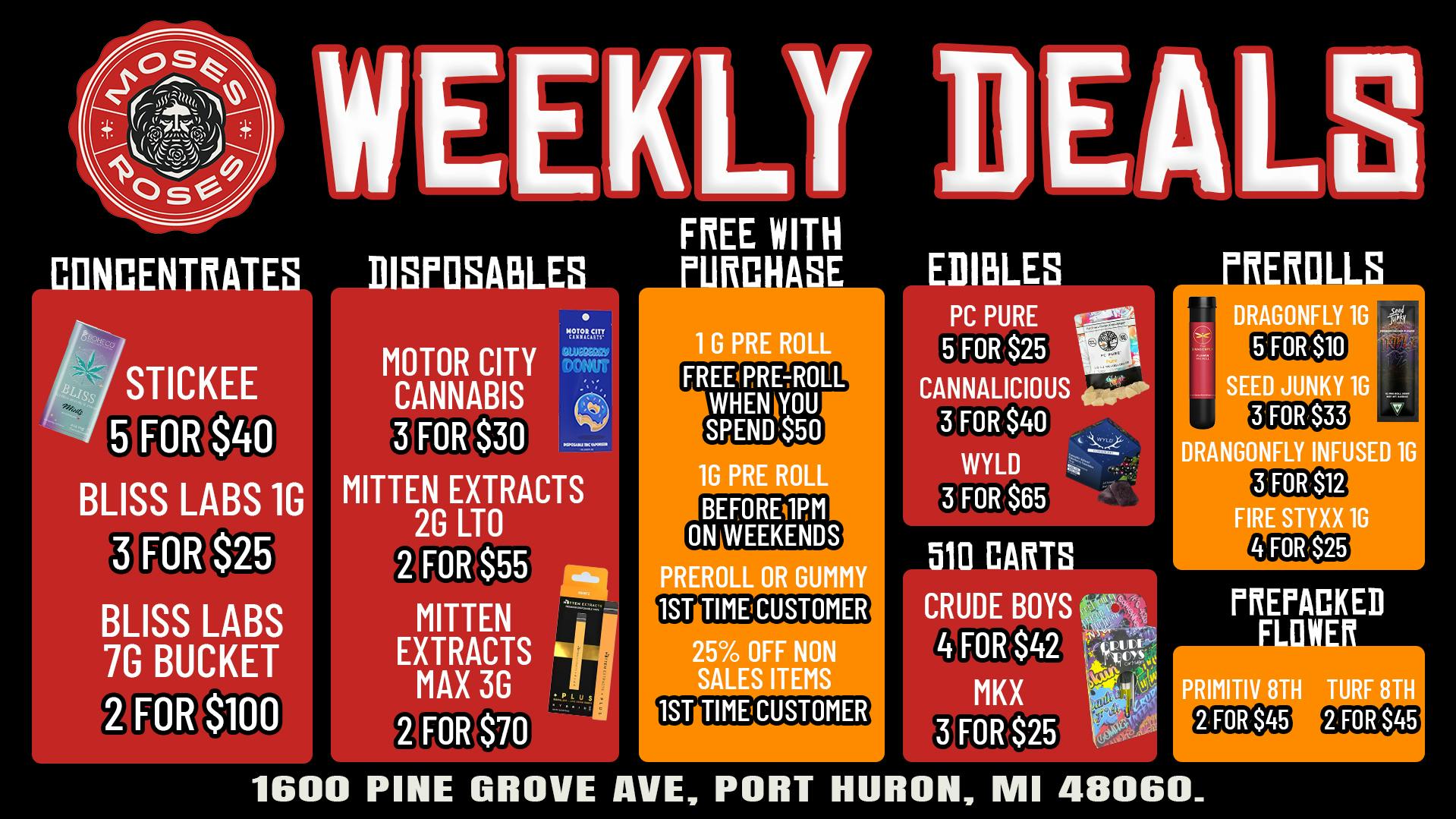 Moses Roses Port Huron Moses Roses Port Huron Weekly Canna Deals Promo