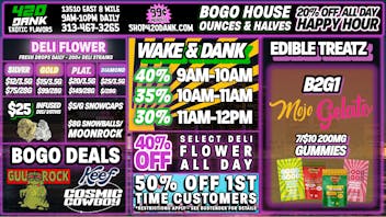 420 Dank 50% OFF 1ST VISIT DEALS - 20% ALL DAY 😮‍💨
