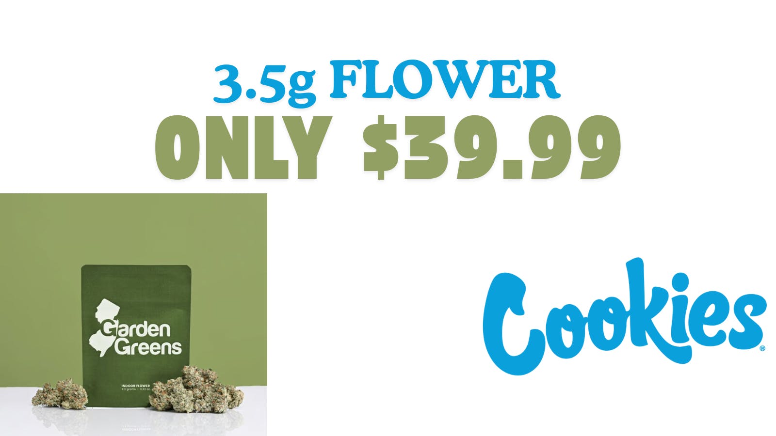 Urge NJ Cannabis Dispensary GARDEN GREENS & COOKIES 3.5g Flower ONLY $39.99
