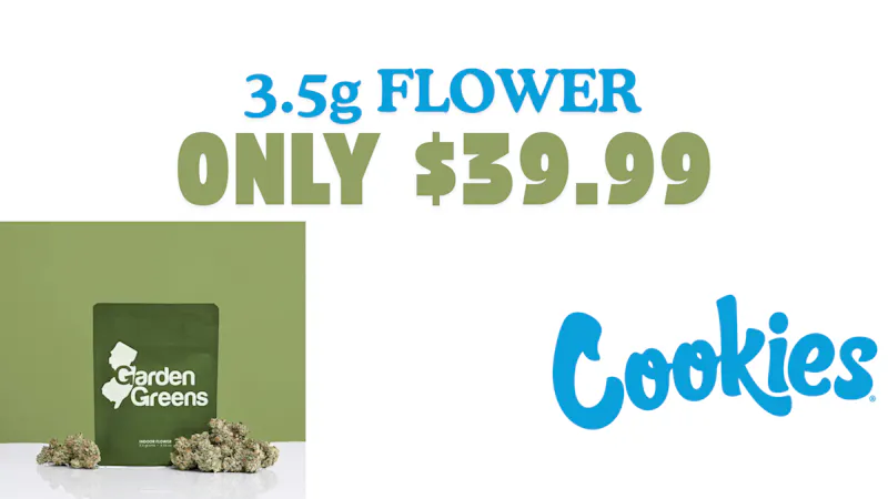 Urge NJ Cannabis Dispensary GARDEN GREENS & COOKIES 3.5g Flower ONLY $39.99