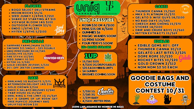 Uniq Cannabis Dispensary Monroe How Can We Haunt You at Uniq?