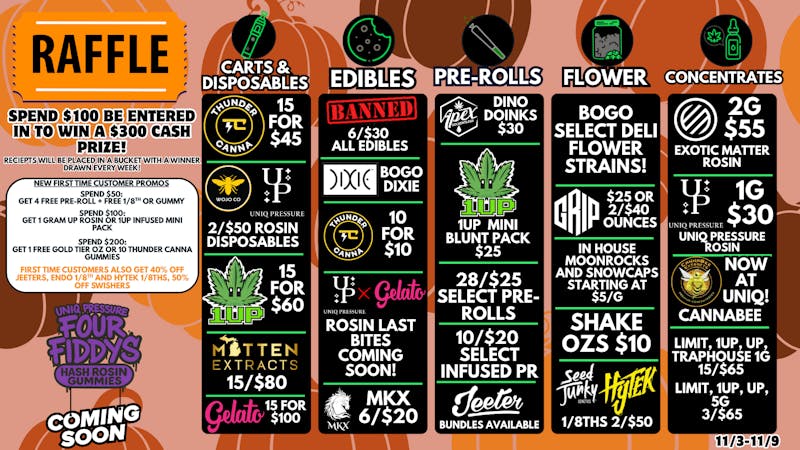 Uniq Cannabis Dispensary Monroe Thankful for New Deals!