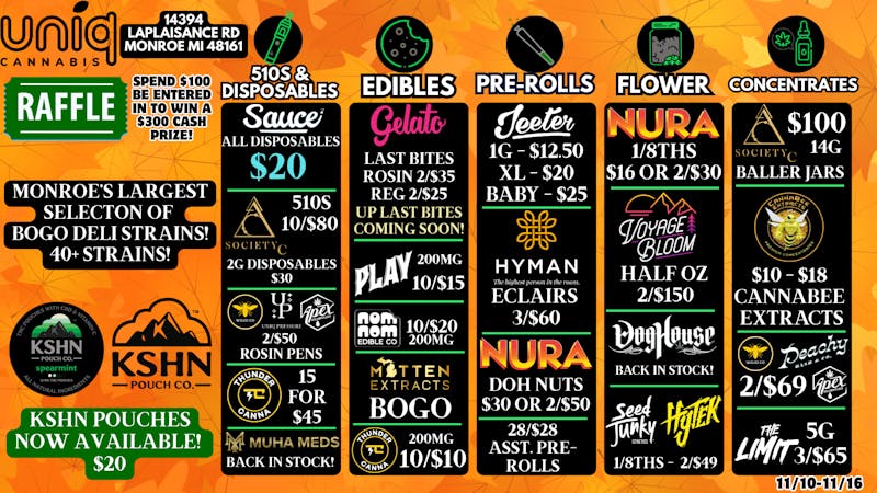 Uniq Cannabis Dispensary Monroe Monroe's Best Flower Right off I-75