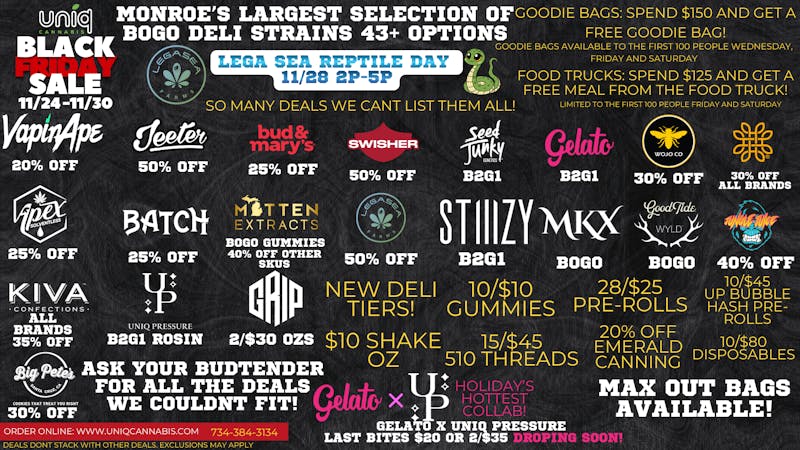 Uniq Cannabis Dispensary Monroe Black Friday Has Arrived!