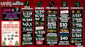 Uniq Cannabis Dispensary Monroe Tis The Season of Great Deals!