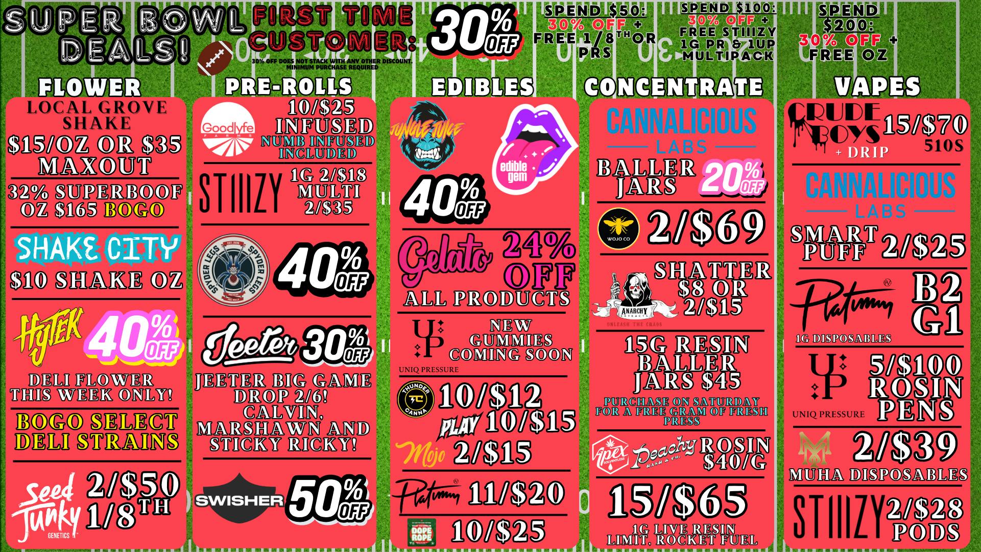 Uniq Cannabis Dispensary Monroe Uniq Super Deals for The Super Bowl!