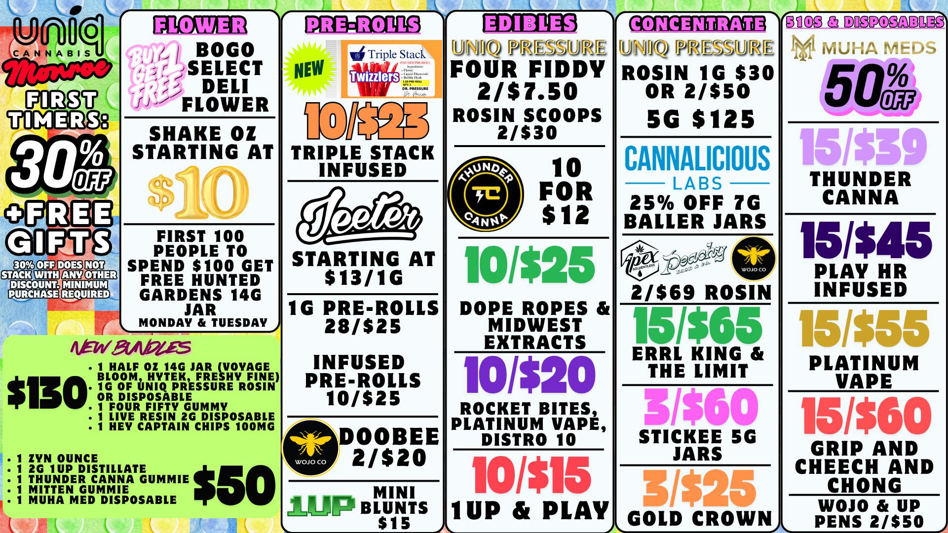 Uniq Cannabis Dispensary Monroe New Bundles at Uniq!