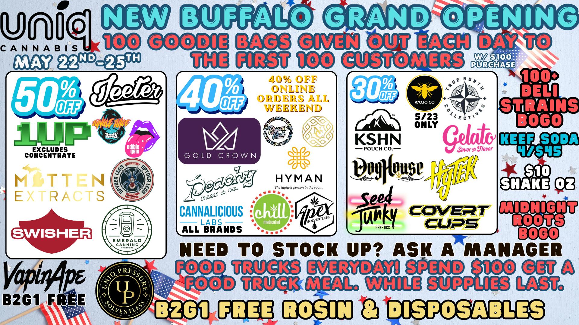 Uniq Cannabis UNIQ NEW BUFFALO GRAND OPENING ALL WEEKEND LONG!