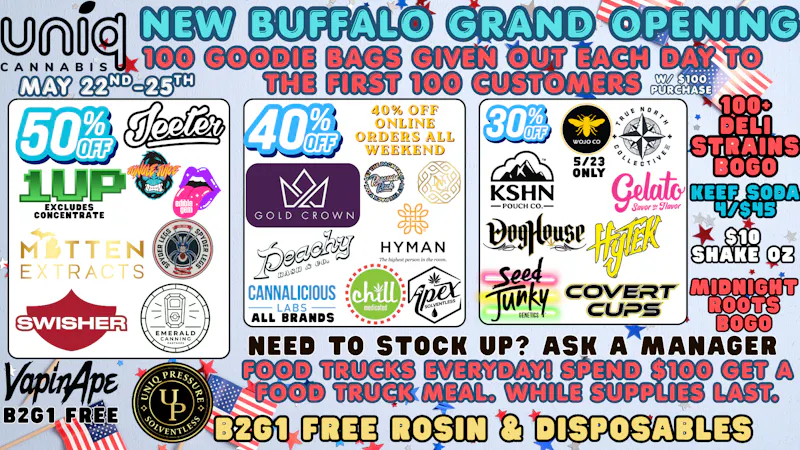 Uniq Cannabis UNIQ NEW BUFFALO GRAND OPENING ALL WEEKEND LONG!
