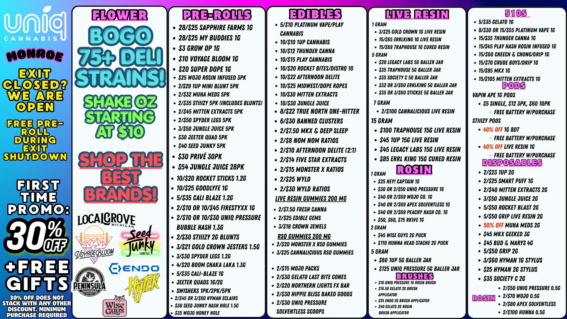 Uniq Cannabis Dispensary Monroe New Deals at Uniq Monroe!