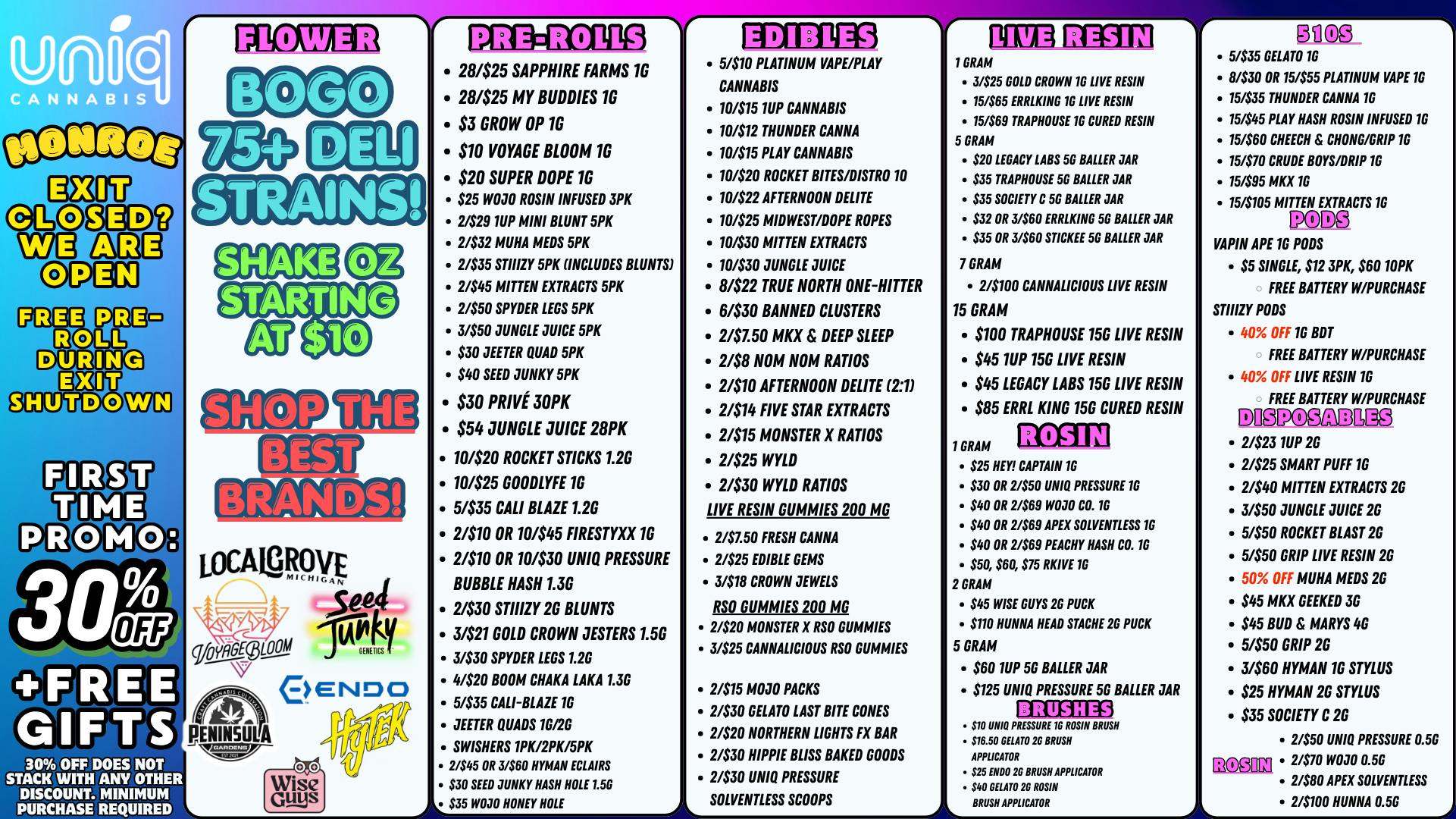 Uniq Cannabis Dispensary Monroe New Deals at Uniq Monroe!