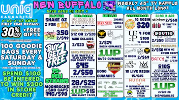 Uniq Cannabis The Best of New Buffalo at Uniq. BOGO 75+ STRAINS!