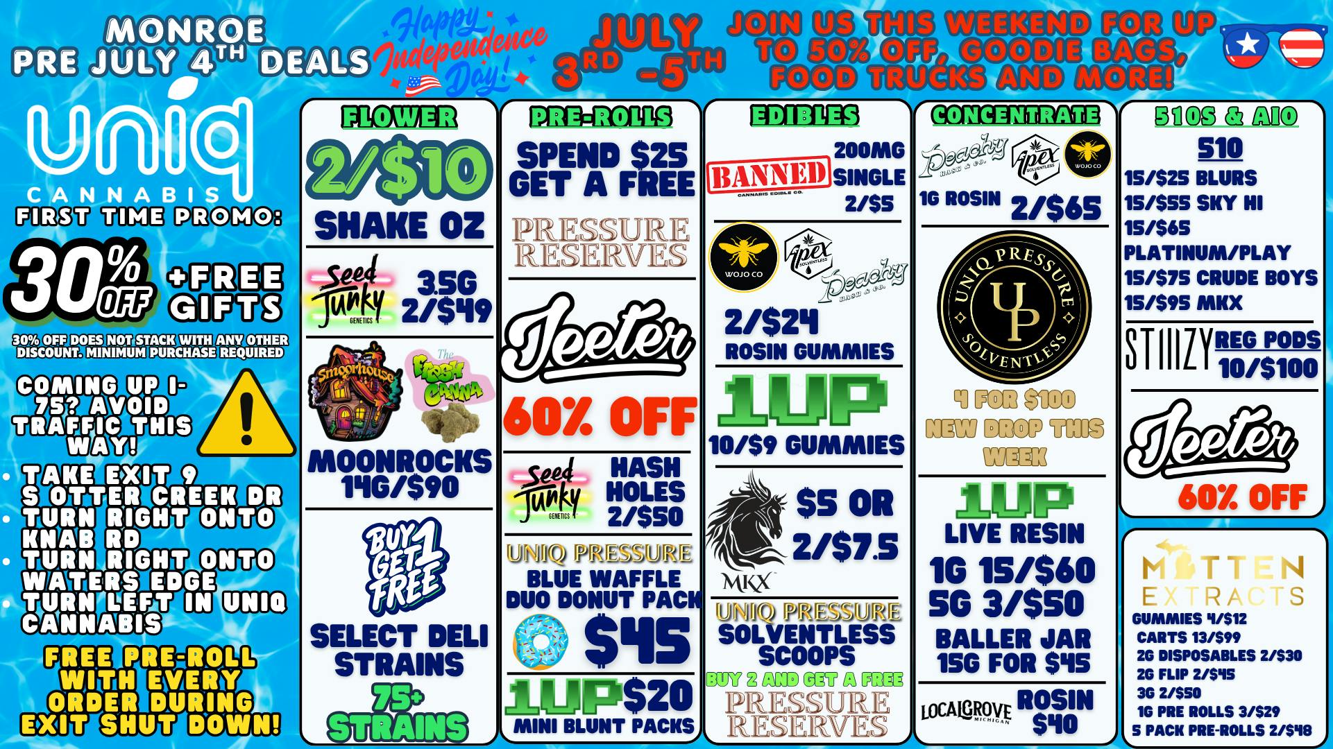Uniq Cannabis Dispensary Monroe START THIS WEEK OFF WITH A BANG AT UNIQ