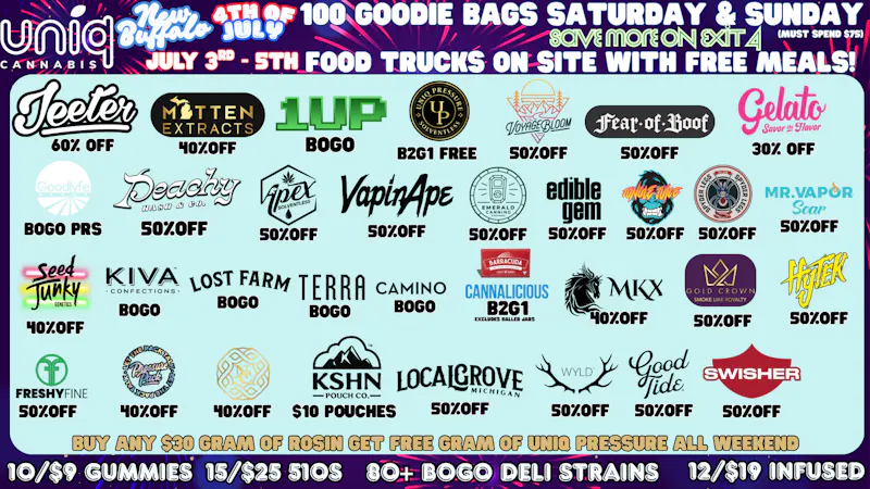 Uniq Cannabis NEW BUFFALO'S BIGGEST 4TH CELEBRATION AT UNIQ!