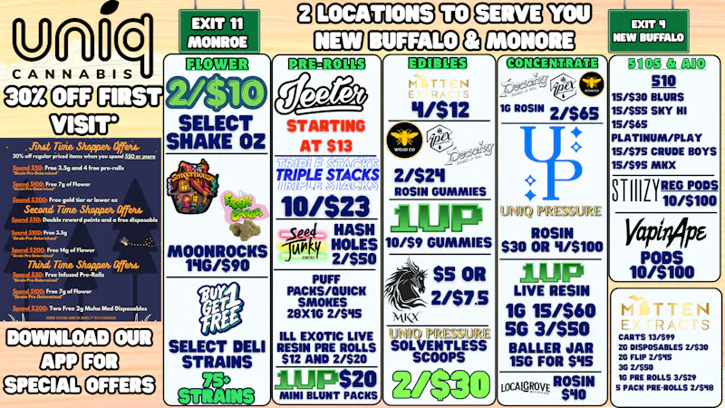 Uniq Cannabis Dispensary Monroe Shop Different, Shop Uniq!
