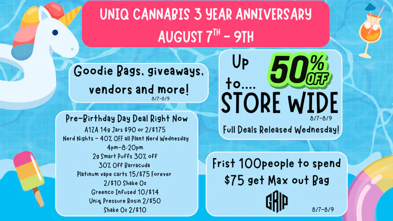 Uniq Cannabis Anniversary Week is Here!