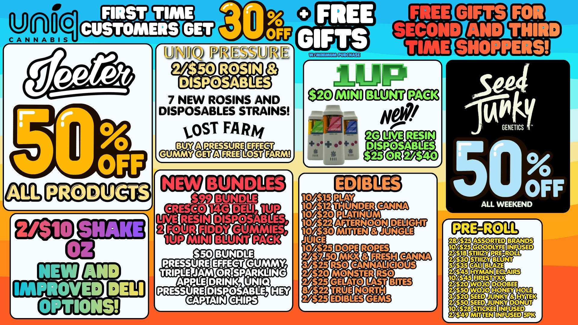Uniq Cannabis Dispensary Monroe Uniq Has the Goods! - 30% off New Customers!
