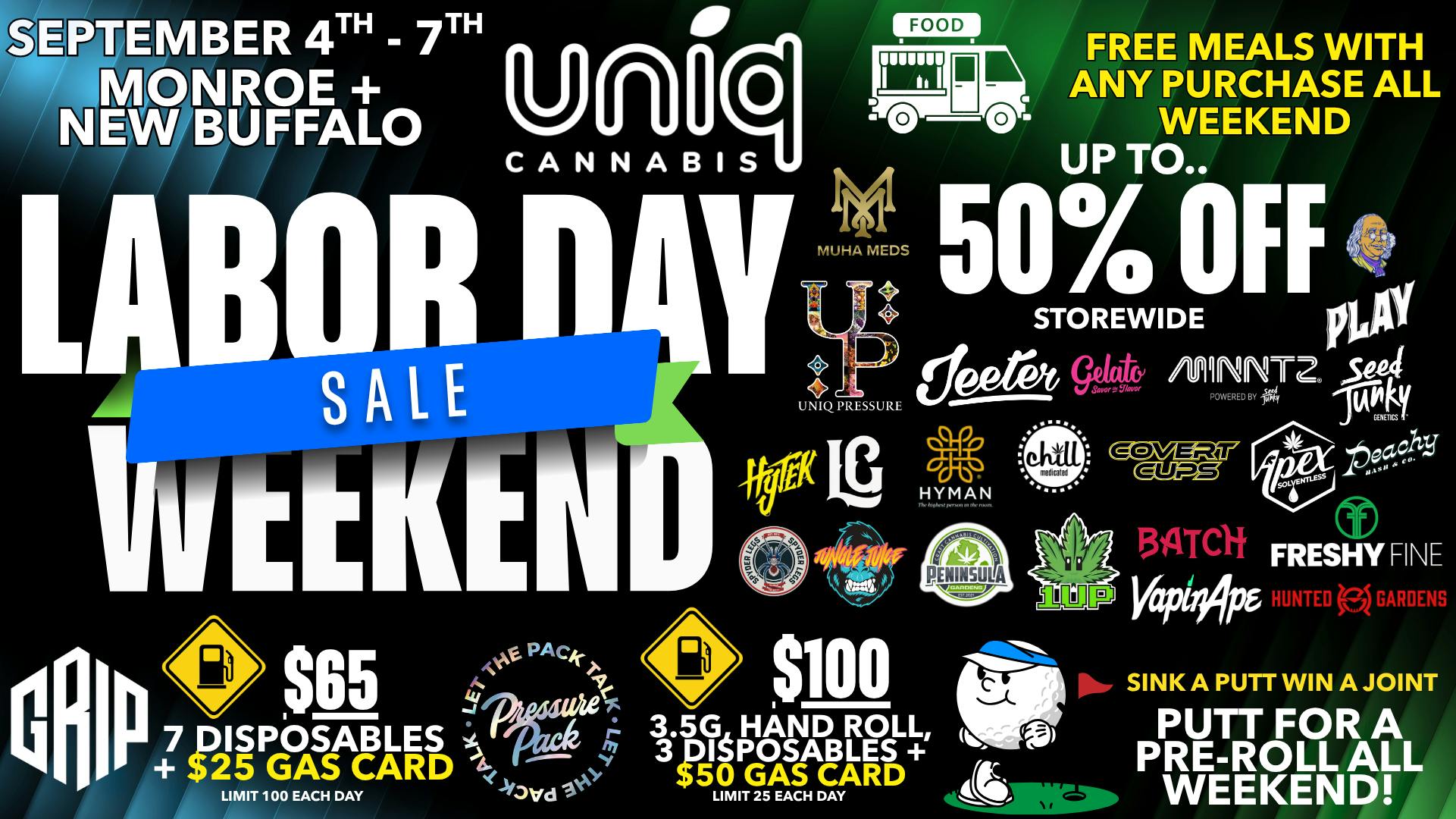Uniq Cannabis Dispensary Monroe Gas With Gas at Uniq This Labor Day!