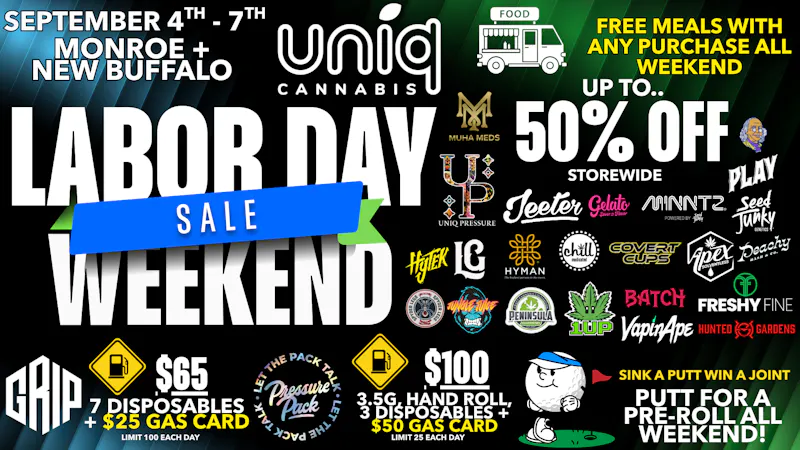 Uniq Cannabis Dispensary Monroe Gas With Gas at Uniq This Labor Day!