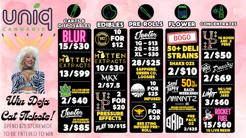 Uniq Cannabis Win Doja Cat Tickets!