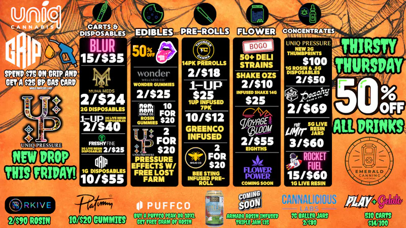 Uniq Cannabis Dispensary Monroe Spooky Season Brings New Deals!