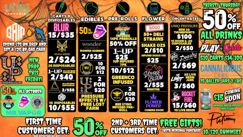 Uniq Cannabis First Time Customers Save 50% off!