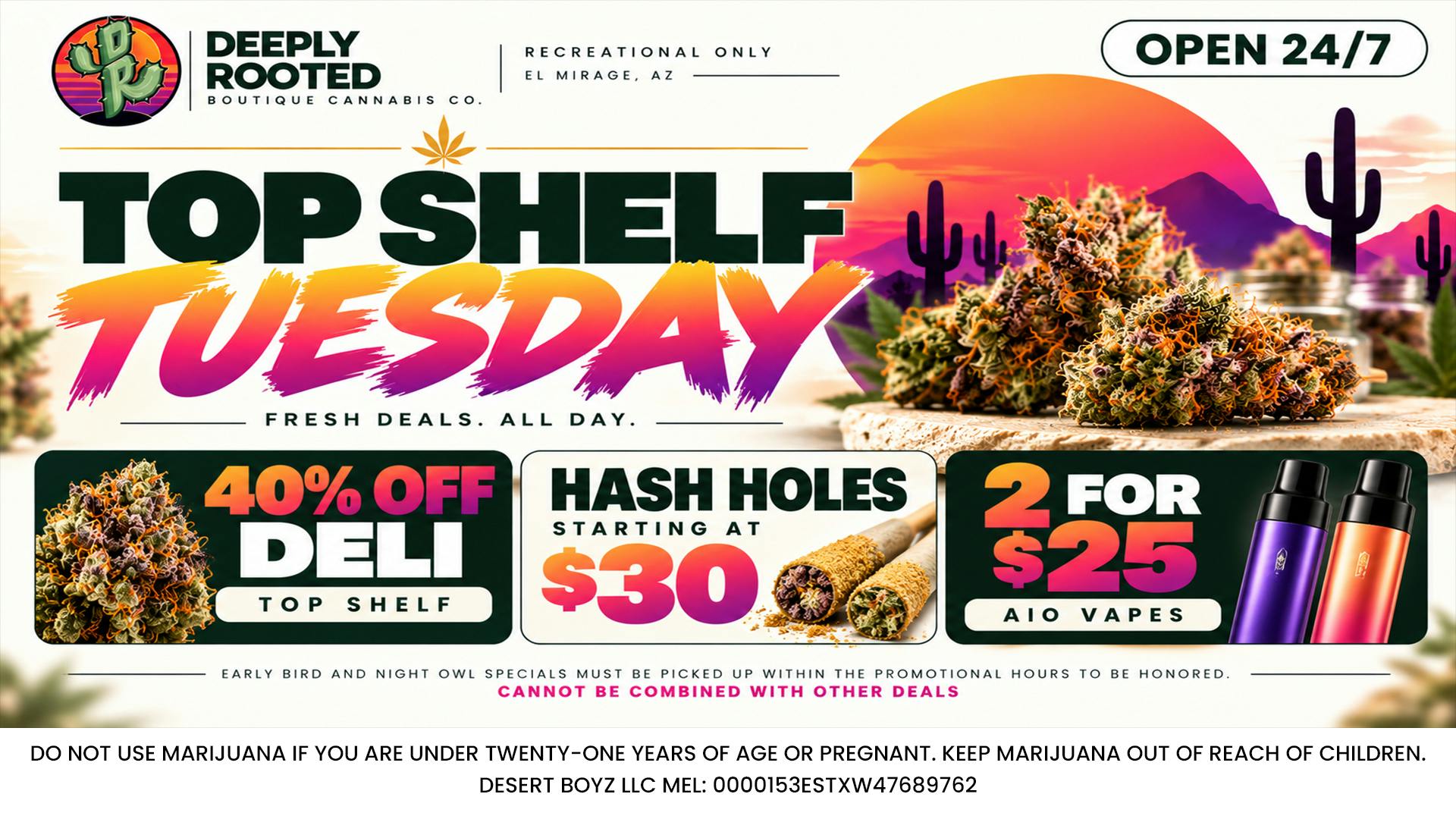 Deeply Rooted Boutique Cannabis Company TOP SHELF TUESDAY | 10.27.2026 @ Deeply Rooted