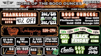 First Class Camden (formerly Dispo) 🍁OPEN THANKSGIVING🍁45% OFF ENTIRE STORE🍁2OZ/$15