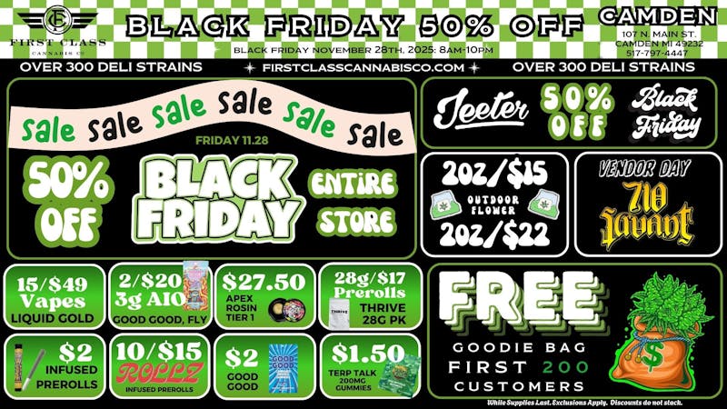 First Class Camden (formerly Dispo) 💨✶50% OFF BLACK FRIDAY💨✶2OZ/$15💨✶