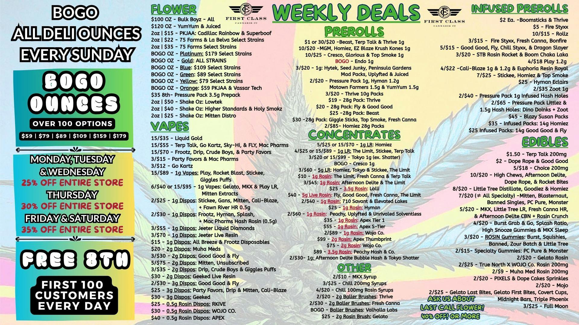 First Class Camden (formerly Dispo) 💨BOGO OUNCES💨✶OVER 300 STRAINS!✶💨2OZ/$15✶💨