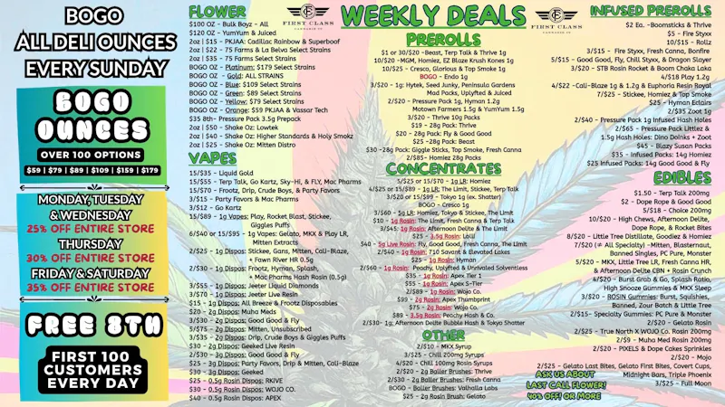First Class Camden (formerly Dispo) 💨BOGO OUNCES💨✶OVER 300 STRAINS!✶💨2OZ/$15✶💨