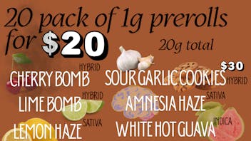 Sundays Clone Bar and Dispensary Sweater Weather 20-Roll Bundle