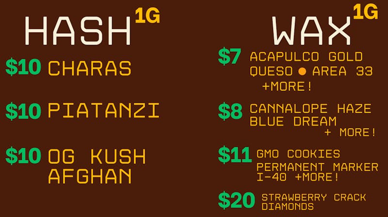 Sundays Clone Bar and Dispensary Wax & Hash Harvest Deal