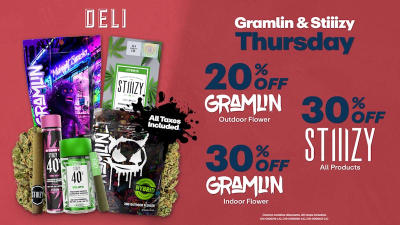 DELI by Caliva Gramlin & Stiiizy Up To 30% Off